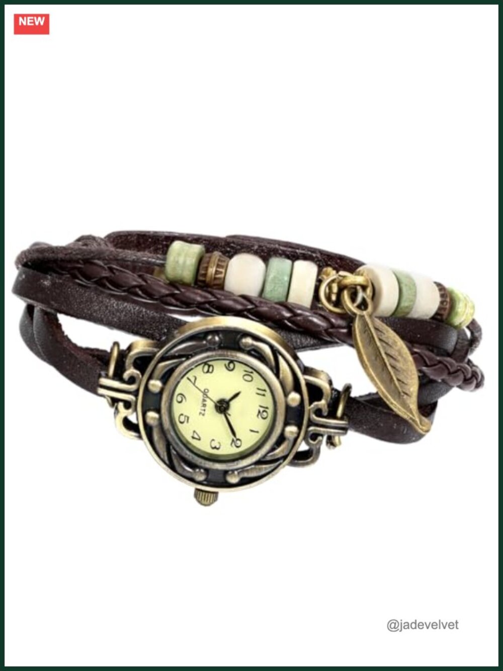 Avaner Vintage Leather Bracelet Watch Handmade Boho Women's Wrist Watch